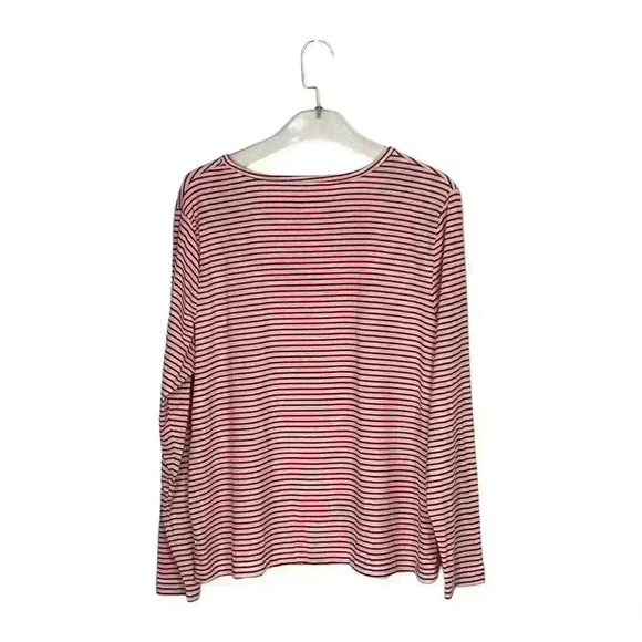 Sophia Janye SIZE-1X Sequined Christmas Tree Red/White Striped Top - Picture 4 of 4